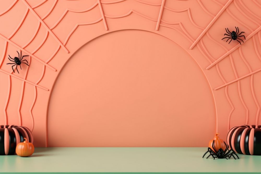 Spider web border halloween anthropomorphic jack-o'-lantern. AI generated Image by rawpixel.