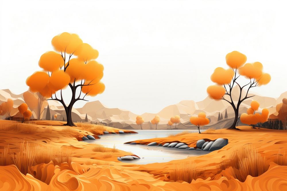 Autumn landscape outdoors nature desert. AI generated Image by rawpixel.