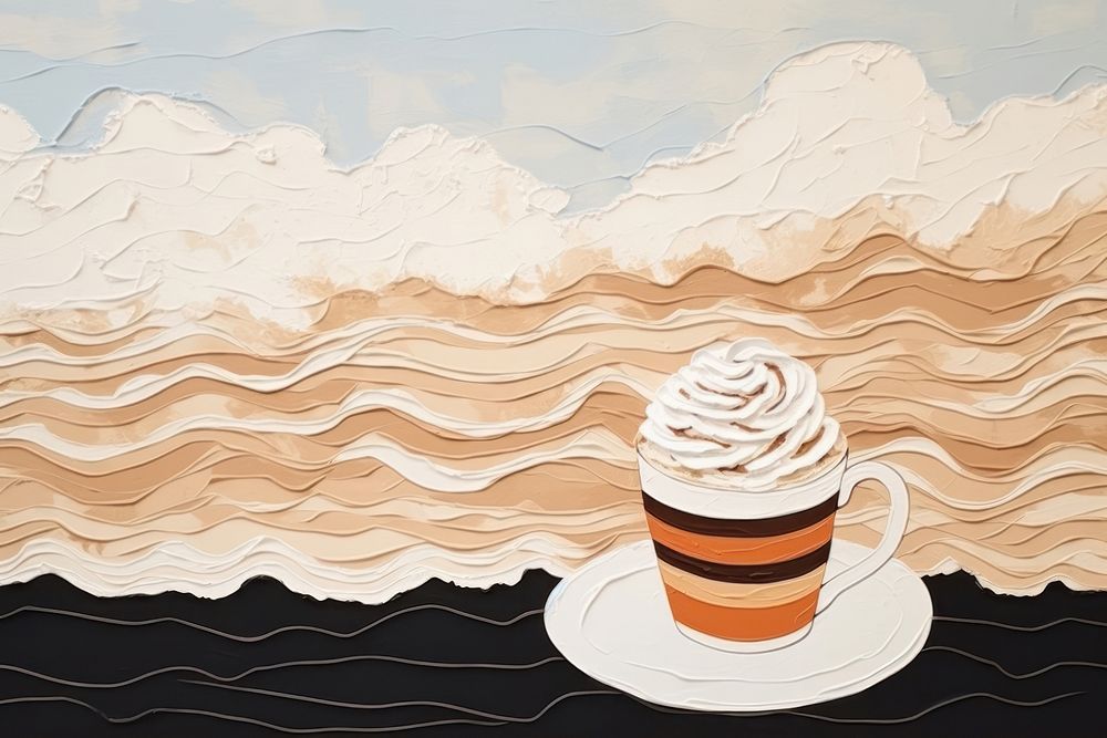 Cream art painting dessert. AI generated Image by rawpixel.
