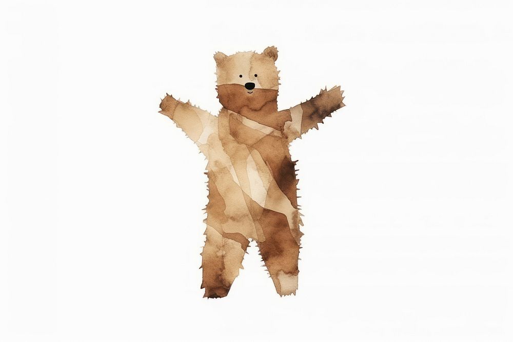 Bear toy white background representation. 