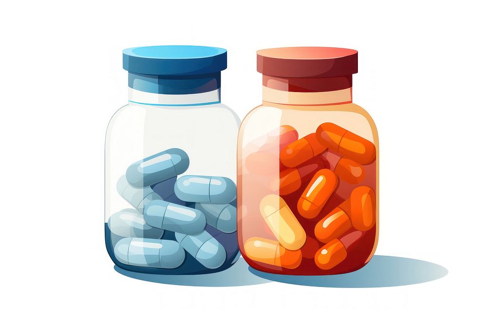 Pill bottle medication white background. AI generated Image by rawpixel.
