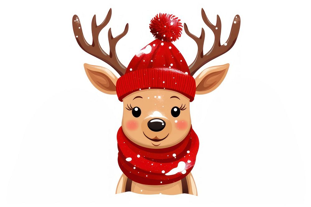 Reindeer christmas snowman smiling. AI generated Image by rawpixel.