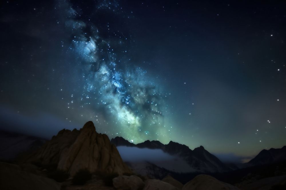 Landscape astronomy outdoors nature. AI generated Image by rawpixel.