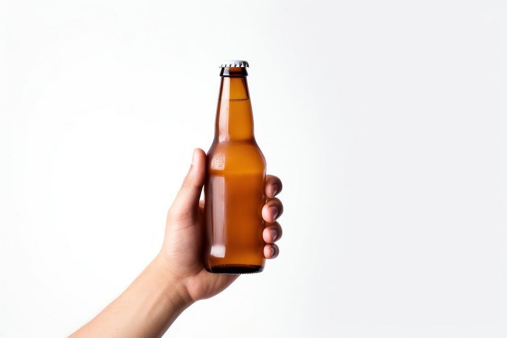 Beer holding bottle glass. AI generated Image by rawpixel.