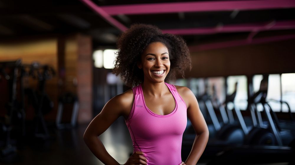 Black women in sportwears with happiness face. AI generated Image by rawpixel. 