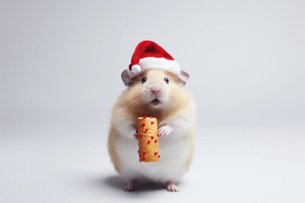Christmas snak animal hamster mammal. AI generated Image by rawpixel.