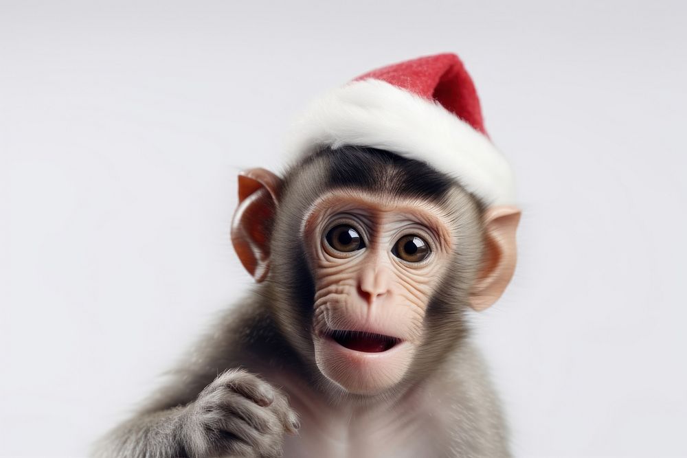Animal christmas mammal monkey. AI generated Image by rawpixel.