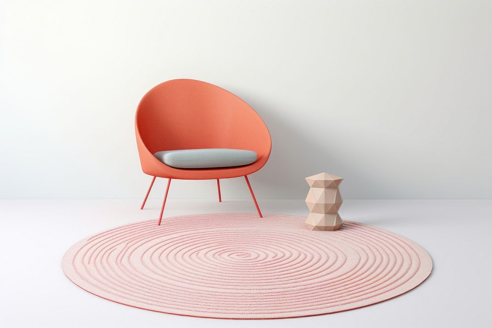 Retro carpet furniture circle chair. AI generated Image by rawpixel.
