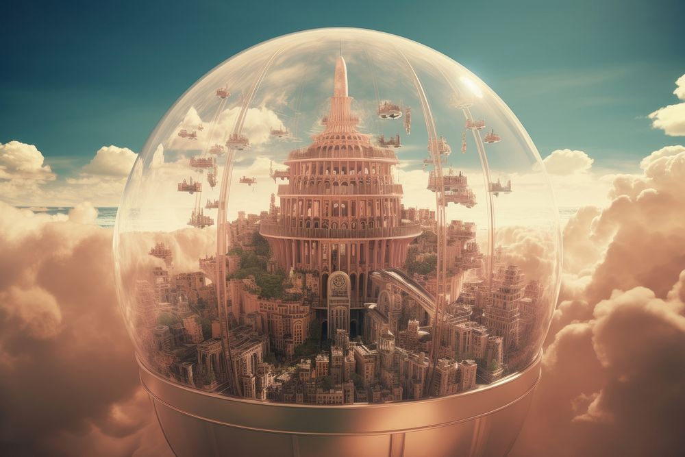 City sky outdoors sphere. AI generated Image by rawpixel.