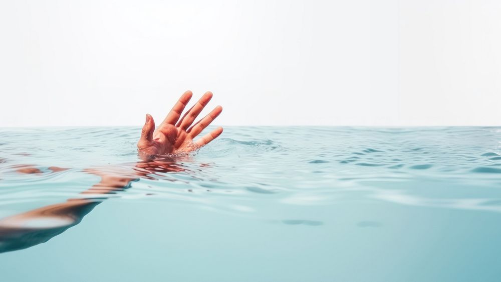 Waving hand in the ocean. AI generated Image by rawpixel.