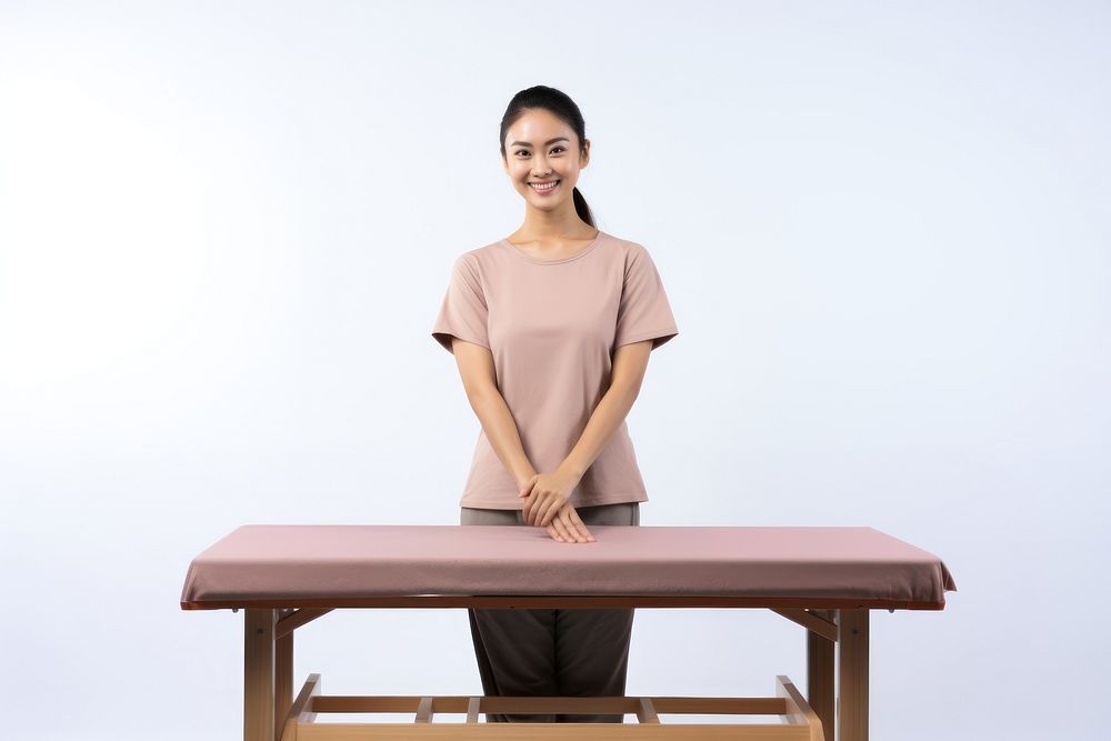 Masseuse standing portrait smiling. AI generated Image by rawpixel.