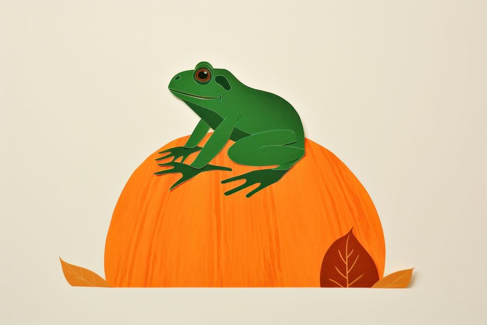 Frog amphibian pumpkin animal. AI generated Image by rawpixel.