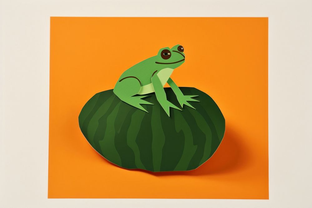 Frog painting reptile animal. AI generated Image by rawpixel.