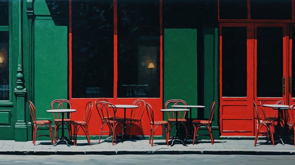 Cafe restaurant front tables. 