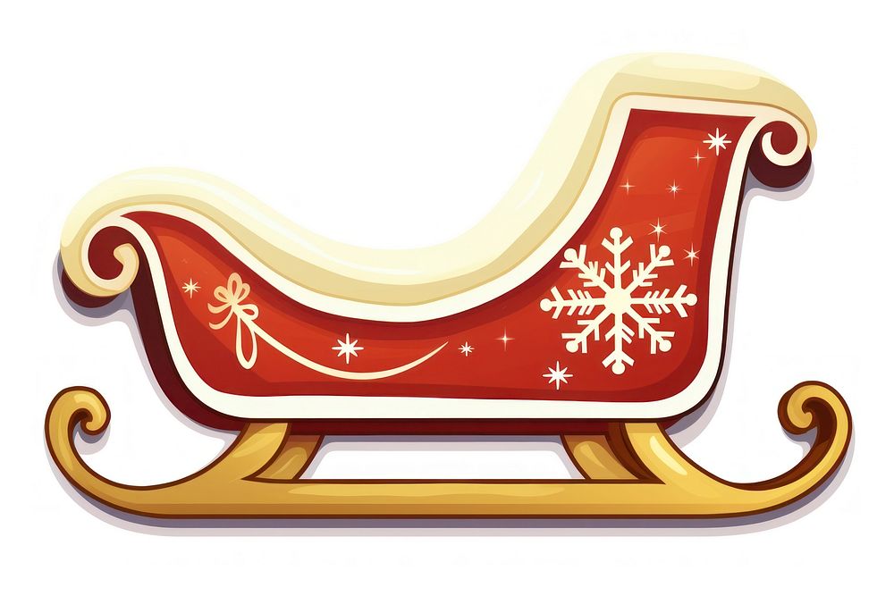 Sleigh furniture white background celebration. AI generated Image by rawpixel.