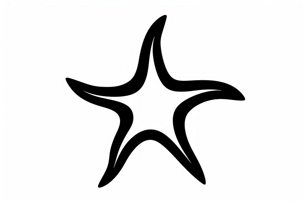 Starfish symbol black white. AI generated Image by rawpixel.