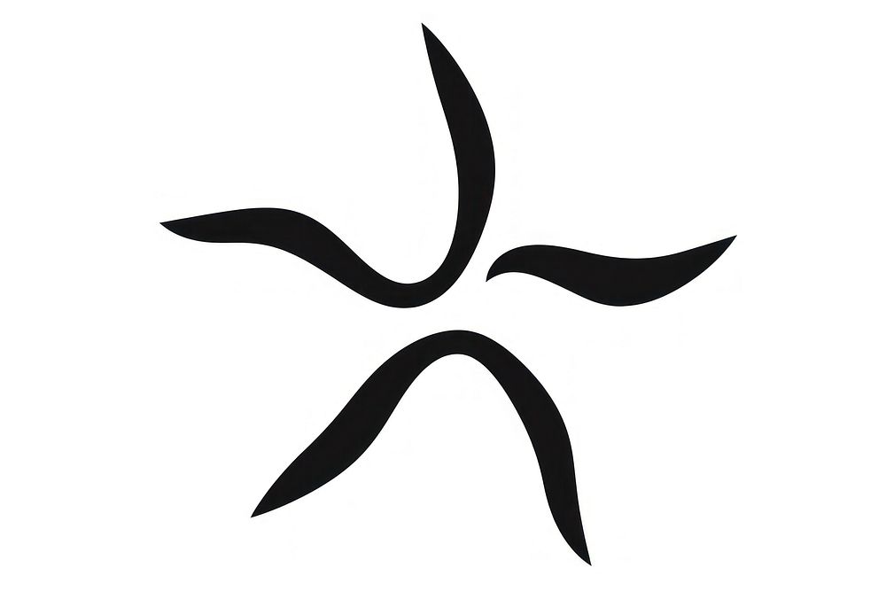 Starfish drawing symbol black. AI generated Image by rawpixel.