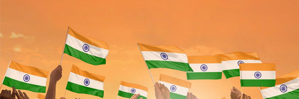 Flag of India orange background