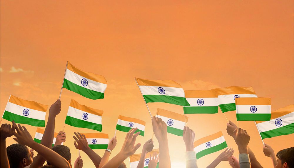 Indian flag orange background