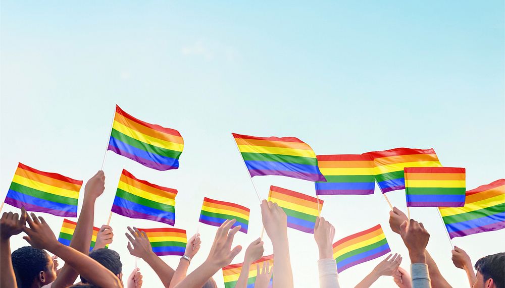 Pride LGBTQ flag blue background