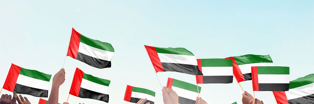UAE flag blue background