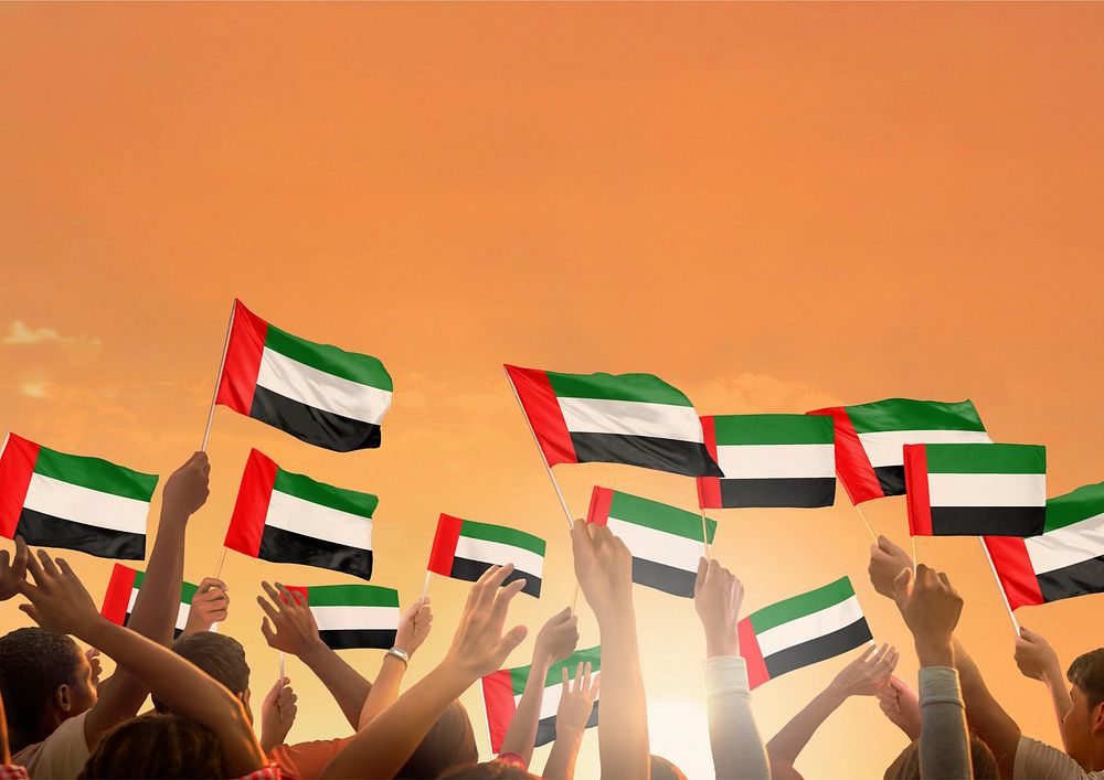 UAE flag orange background