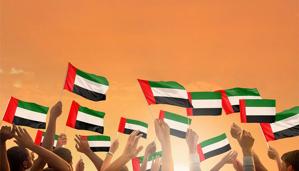 UAE flag orange background