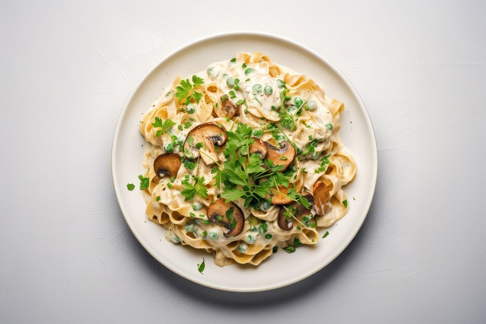 Pasta parsley plate food. AI generated Image by rawpixel.