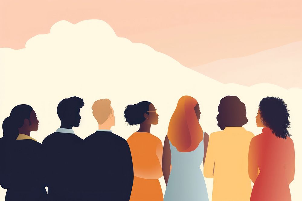 Silhouette friendship people adult. AI generated Image by rawpixel.