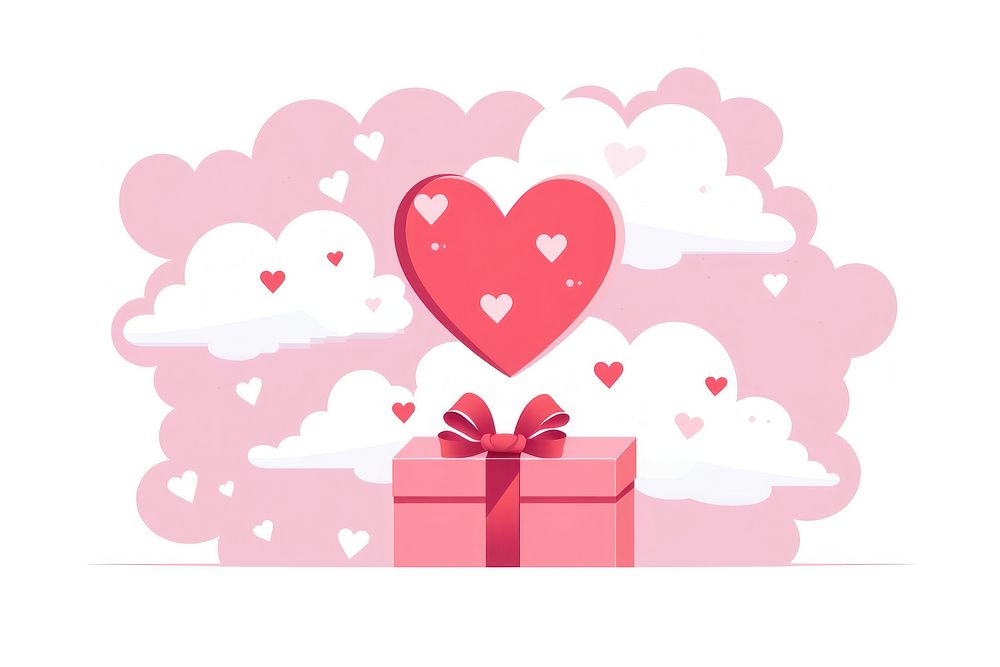 Heart cloud gift pink. AI generated Image by rawpixel.