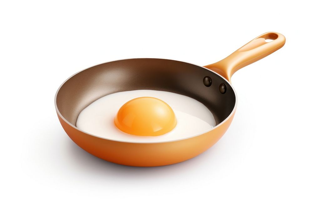 Pan egg white background frying pan. AI generated Image by rawpixel.