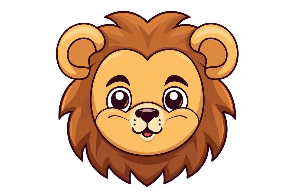 A lion face mammal animal white background. AI generated Image by rawpixel.
