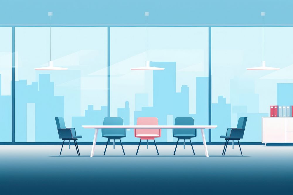 Modern white office meeting room background architecture furniture building. AI generated Image by rawpixel.