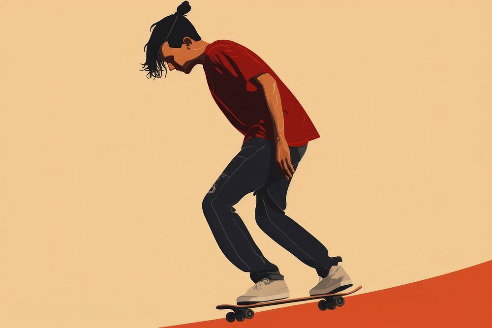 Teenager man skateboard footwear skateboarding. AI generated Image by rawpixel.