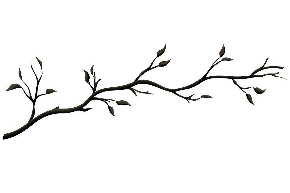 A branch silhouette plant line. AI generated Image by rawpixel.