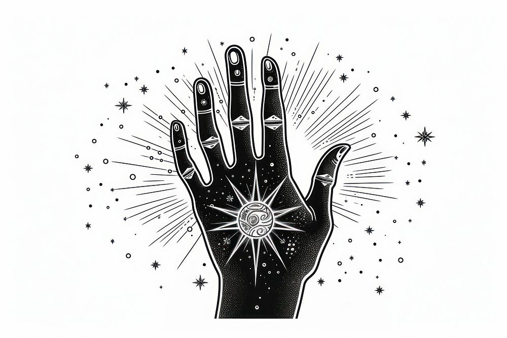 Celestial hand drawing sketch line. AI generated Image by rawpixel.