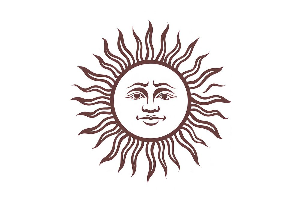 A sun celestial drawing sketch logo. AI generated Image by rawpixel.