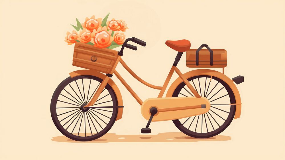 Bicycle bicycle flower vehicle. AI generated Image by rawpixel.