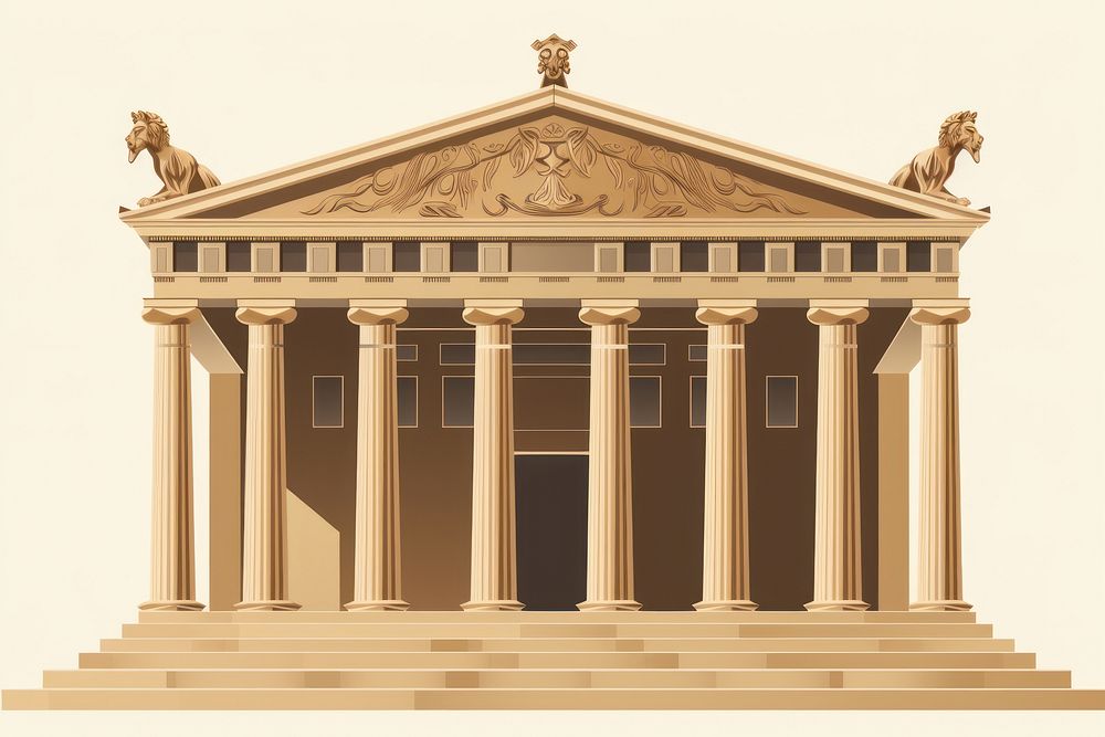Pathenon architecture building column. AI generated Image by rawpixel.