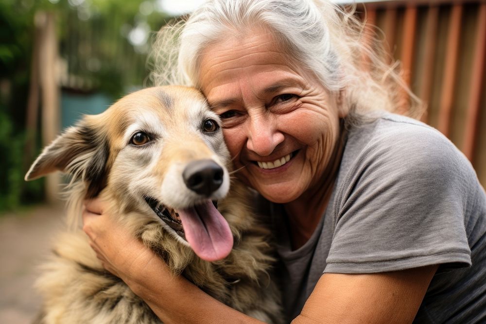 Dog hugged portrait mammal animal. | Free Photo - rawpixel