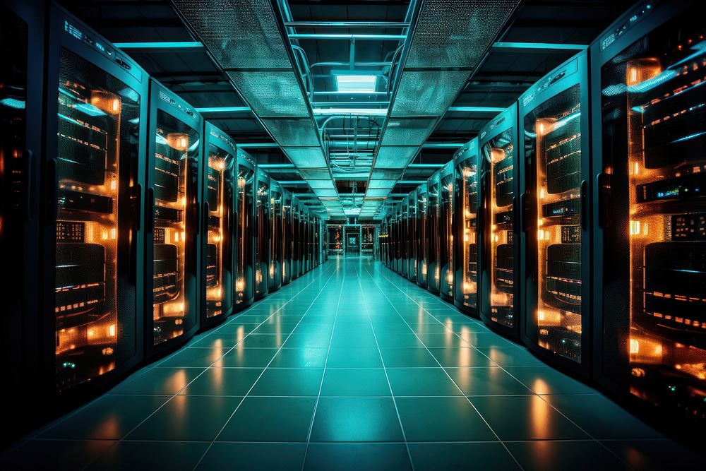 Server room computer architecture illuminated. | Free Photo - rawpixel
