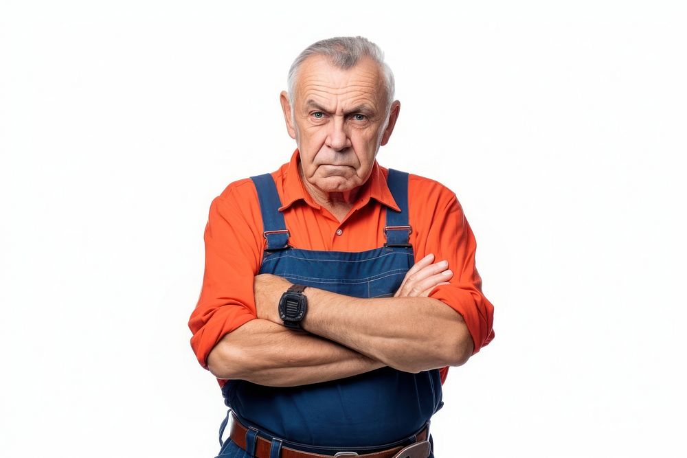 Male plumber portrait standing adult. AI generated Image by rawpixel.