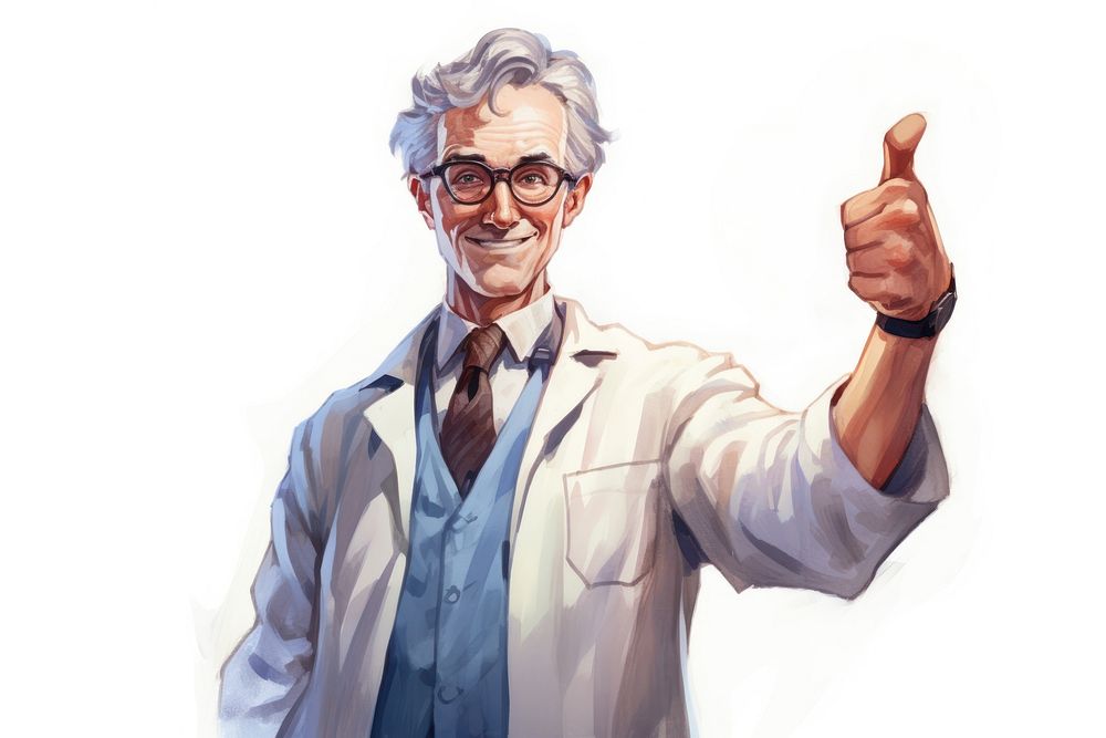 Man scientist portrait cheerful glasses. AI generated Image by rawpixel.