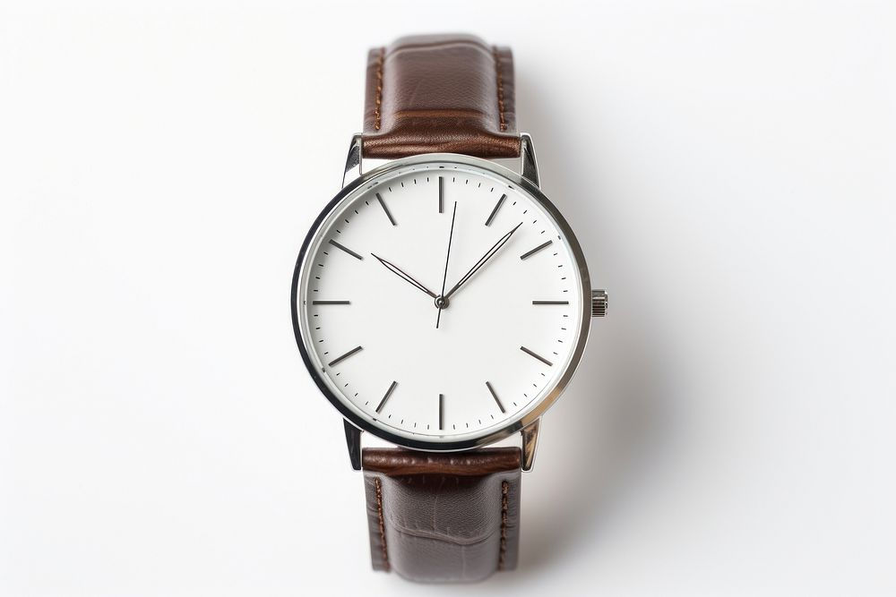Wristwatch white background accuracy deadline. AI generated Image by rawpixel.