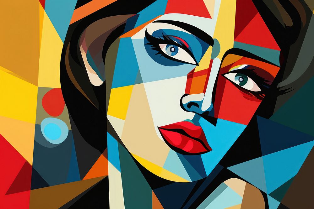 Cubism woman painting adult art. AI generated Image by rawpixel.