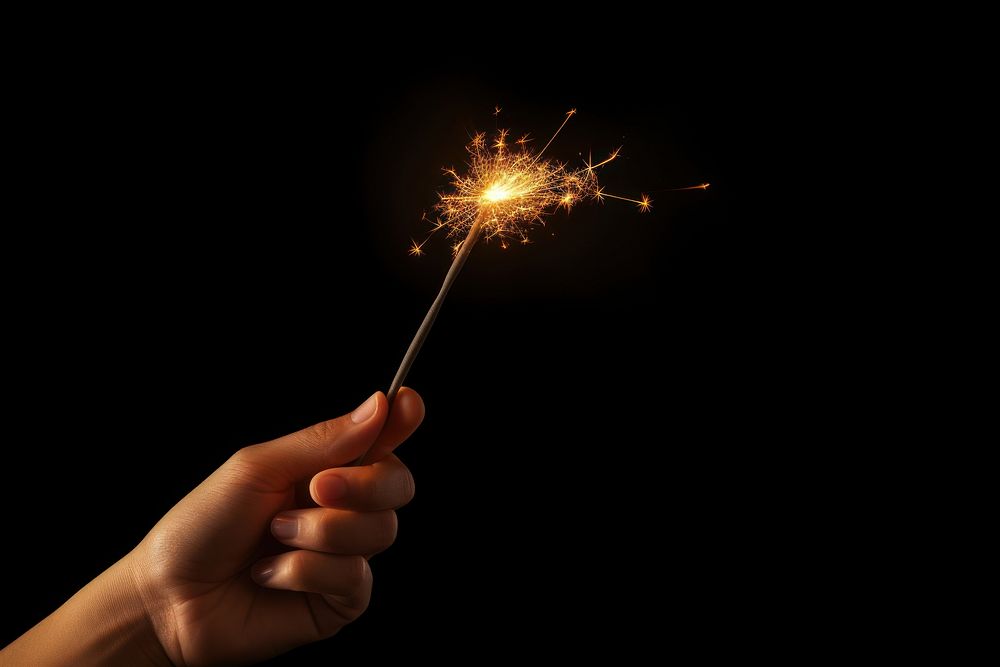 Sparkler finger hand fireworks. AI generated Image by rawpixel.