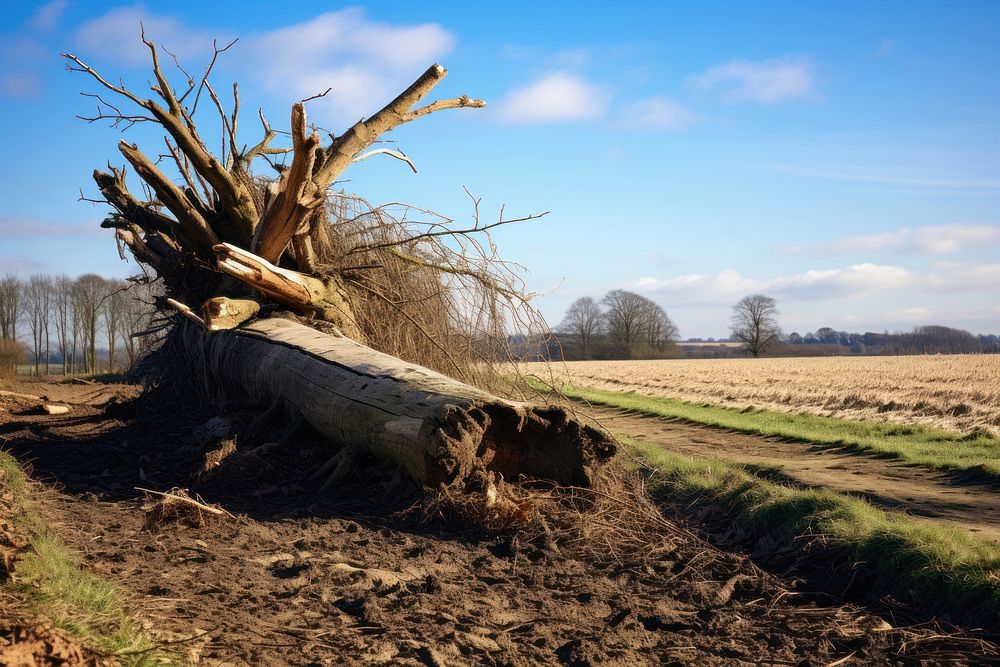 Fallen tree outdoors nature plant. 