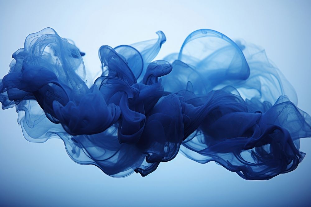 Ink flowing smooth smoke blue. AI generated Image by rawpixel.