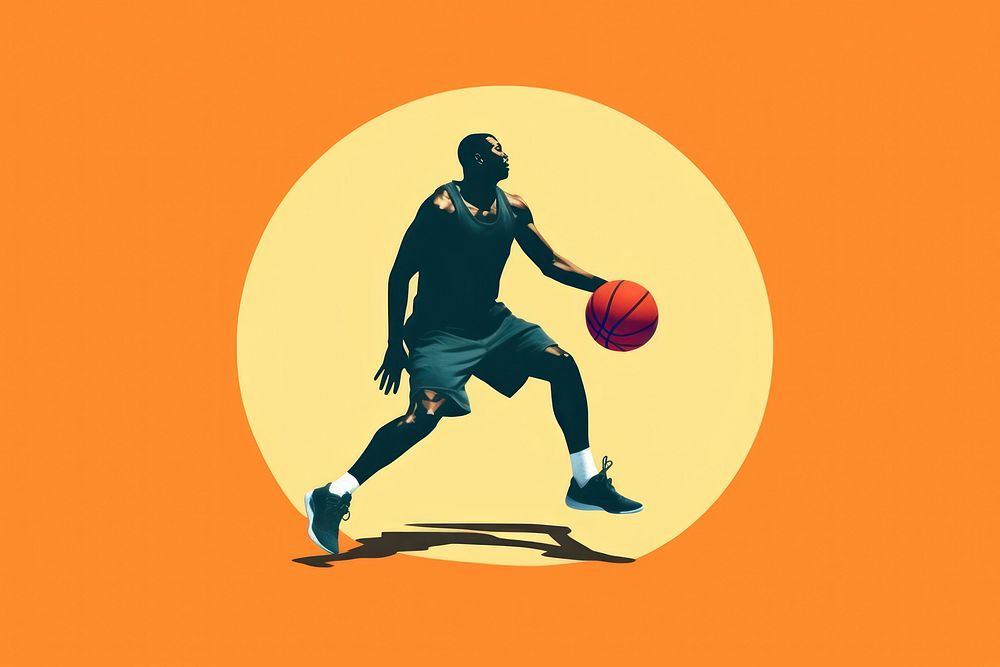 Man playing basketball sports adult determination. AI generated Image by rawpixel.