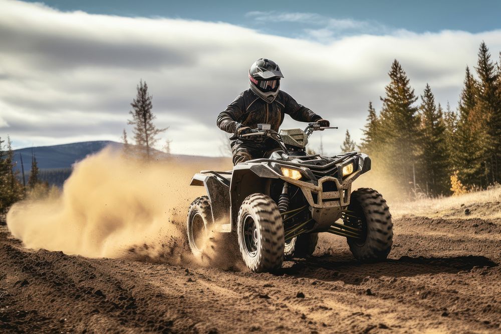 Man riding ATV adventure outdoors vehicle. AI generated Image by rawpixel.